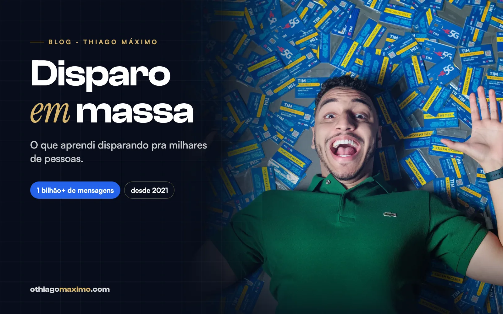 Disparo em massa no WhatsApp: Thiago Máximo deitado sobre centenas de chips de celular